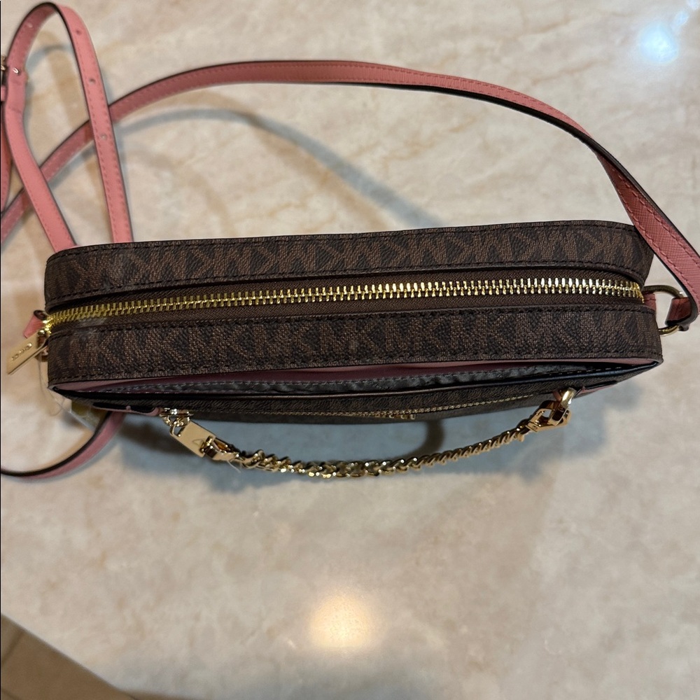 MICHAEL KORS Jet Set Large Saffiano Leather Crossbody Bag Primrose New - Picture 4 of 6